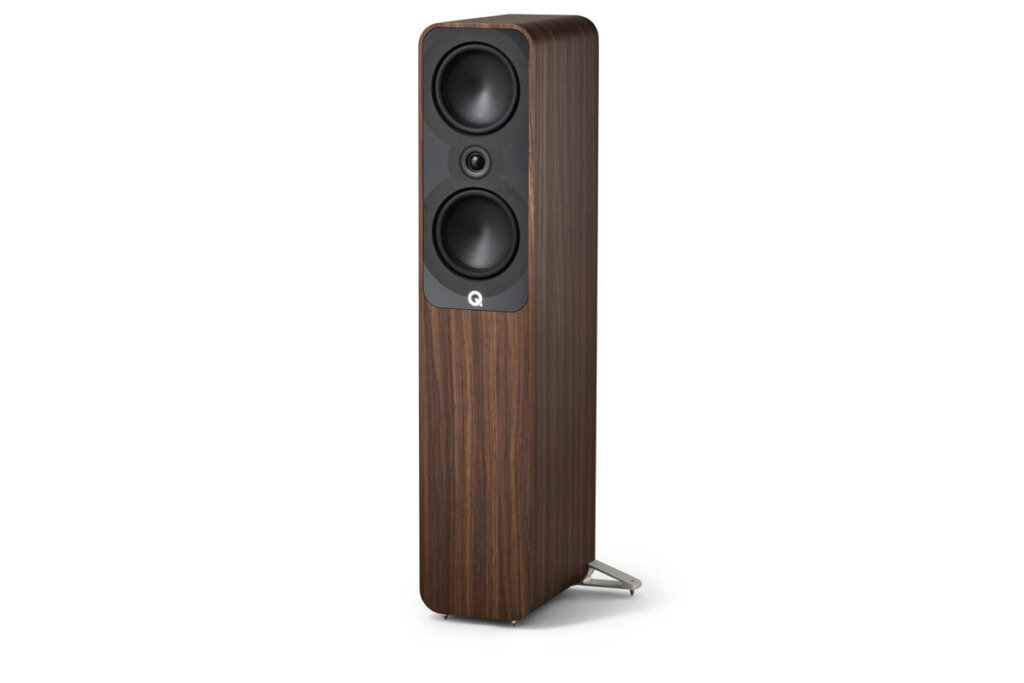 Q Acoustics 5050 Standlautsprecher in Rosewood, Winkelansicht ohne Bespannung